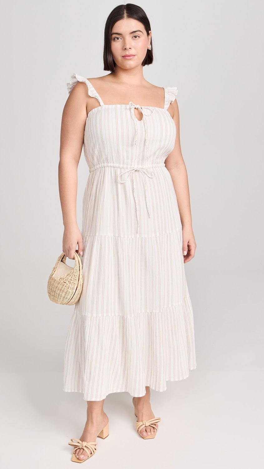 La Brisa Dobby Dress - Sandstone Stripe