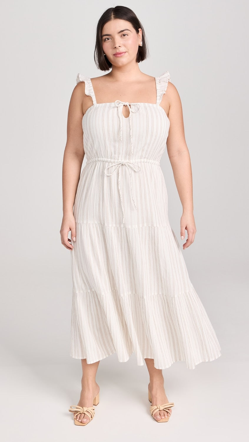 La Brisa Dobby Dress - Sandstone Stripe