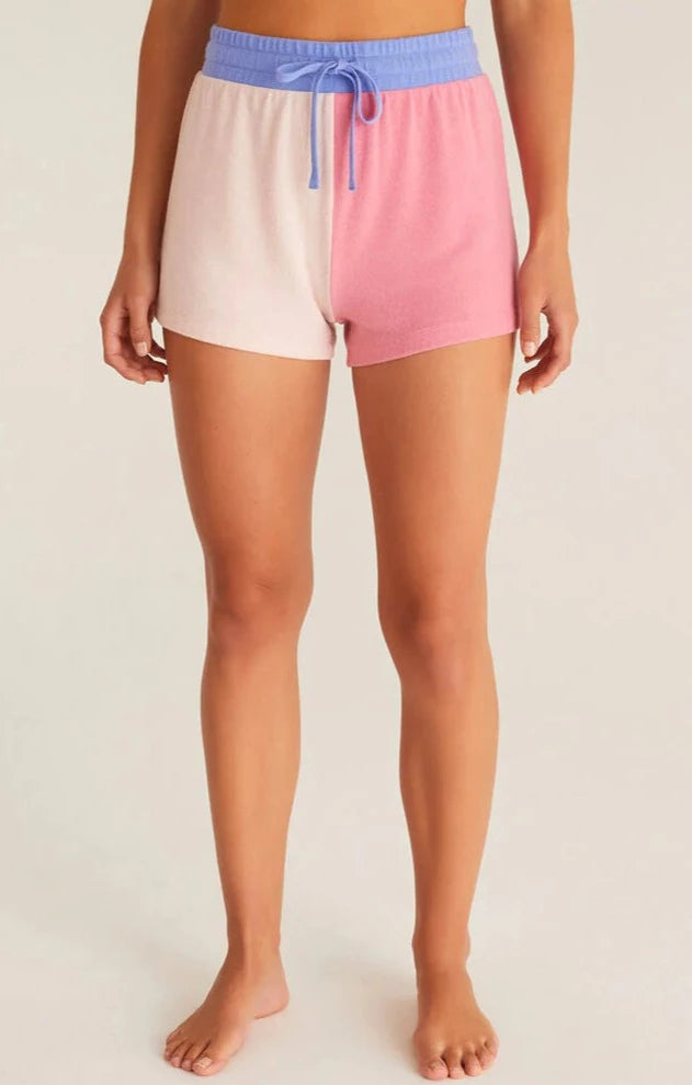 Colour Block Shorts - Shell Pink