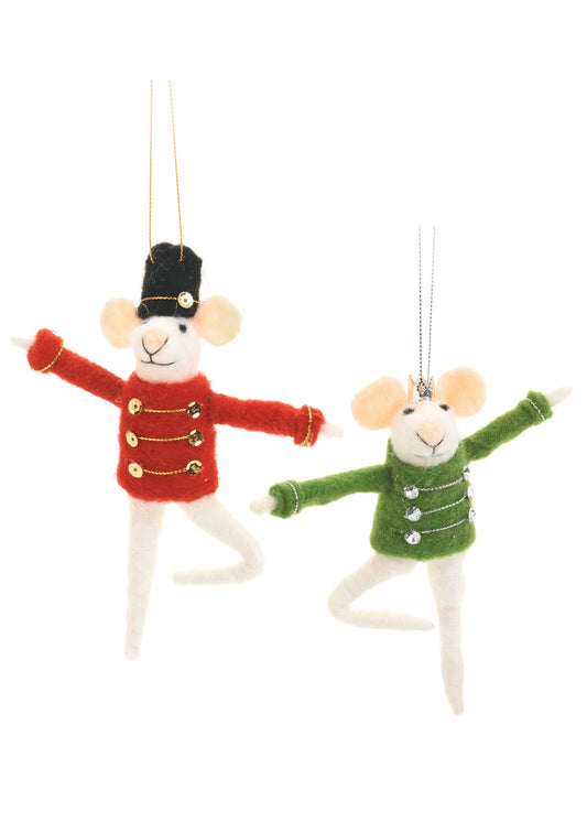 Wool Ornament - Mouse with Crown