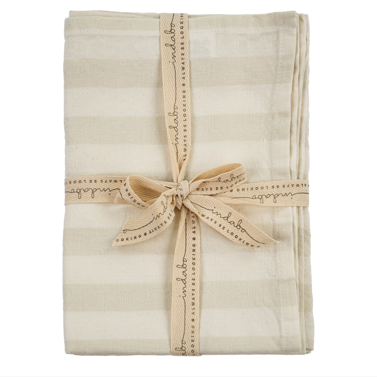 Linen Gingham Tea Towels - Natural