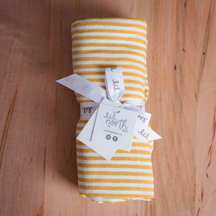 Muslin Swaddle - Ocre Stripe