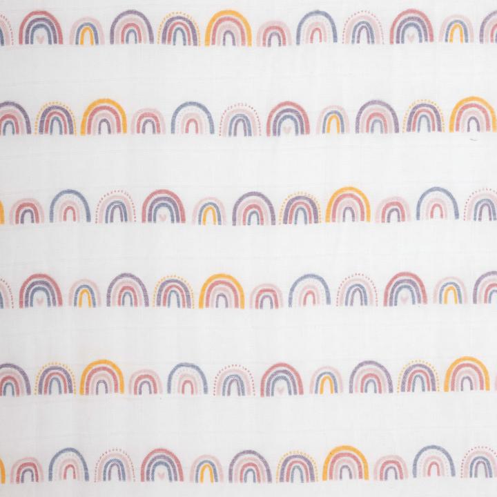 Muslin Fitted Crib Sheet - Rainbows
