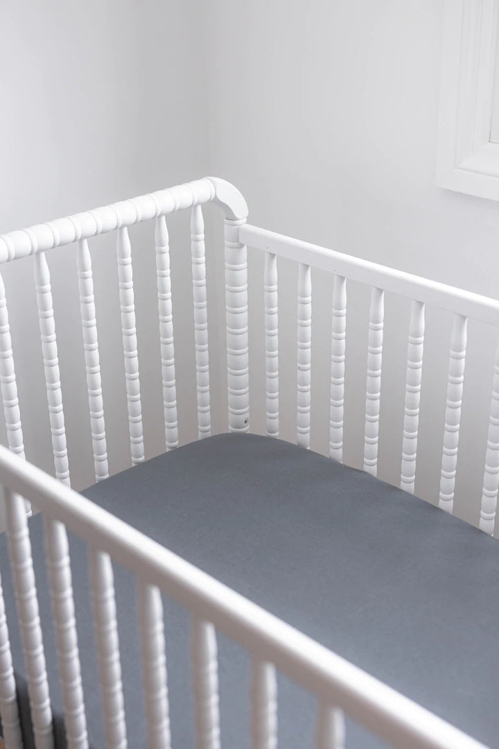 Linen Crib Sheet - Grey