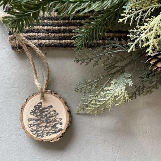 Wooden Holiday Ornament - Pinecone