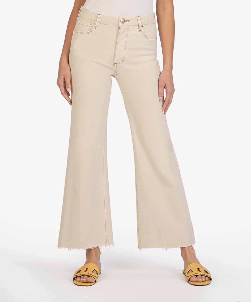 Meg High Rise Wide Leg - Ecru