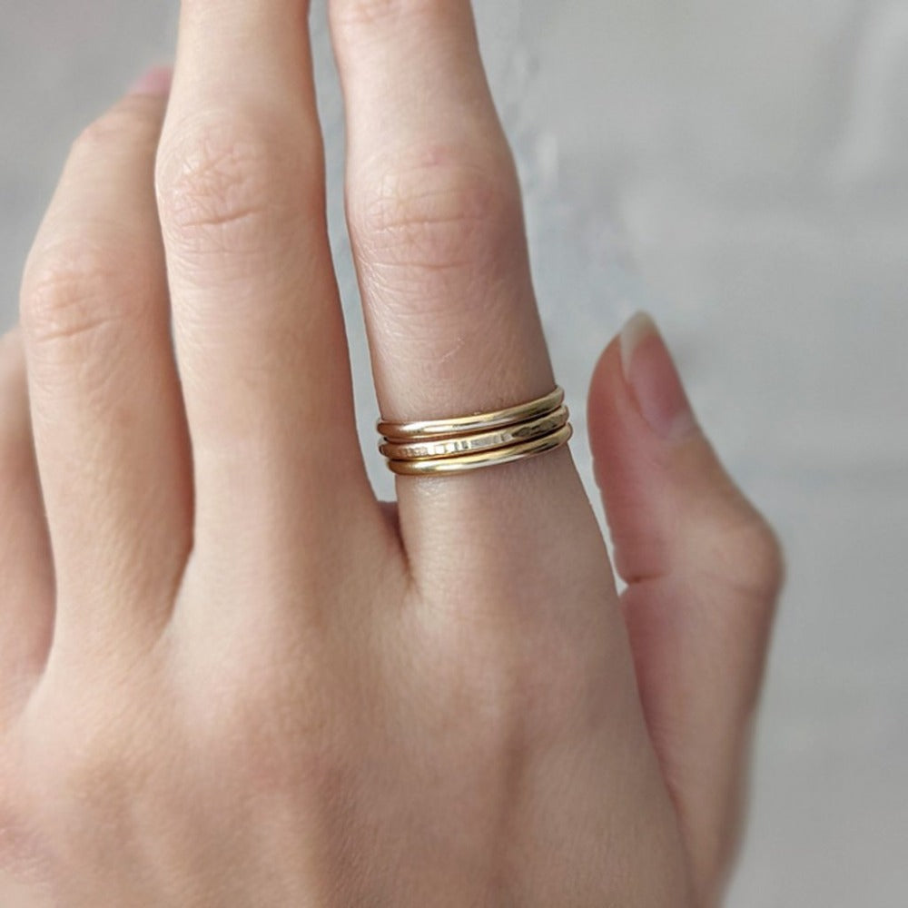 Stacking Ring (Hammered) - Gold Filled