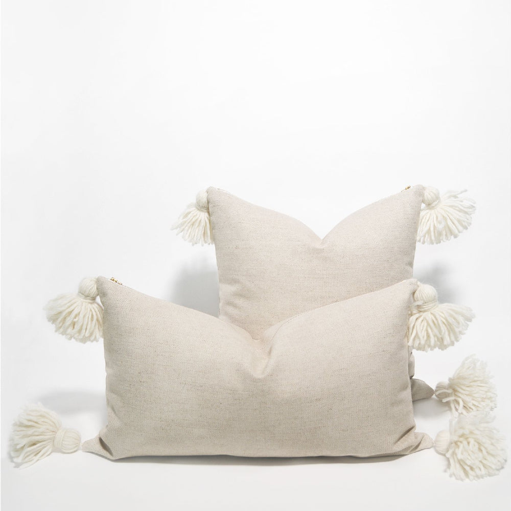 Happy Tassel Lumbar Pillow - Sand