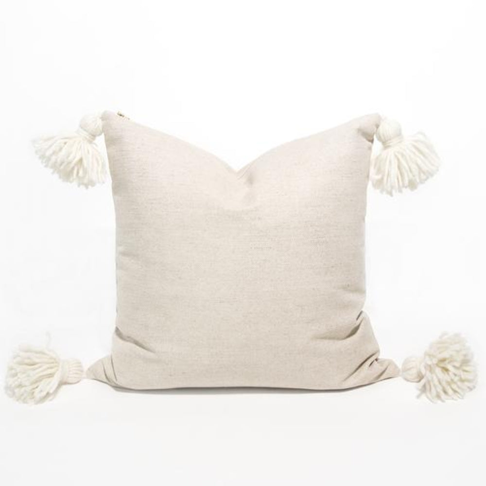 Happy Tassel Pillow - Sand