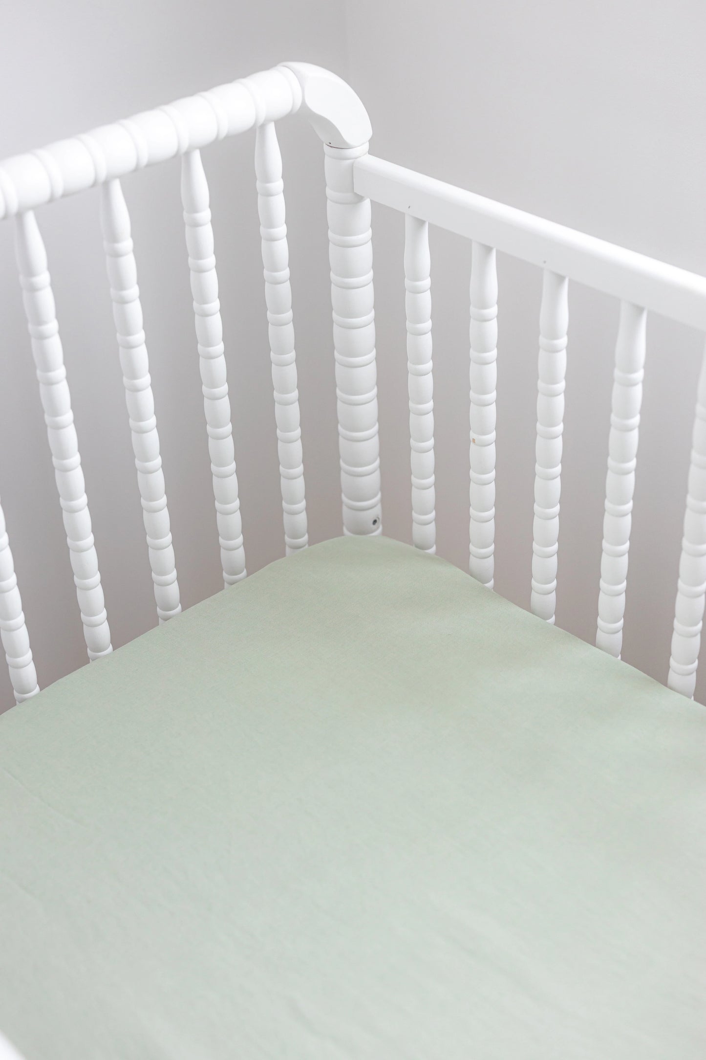 Linen Crib Sheet - Sage