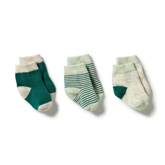 Organic Baby Socks 3pk - Deep Sea