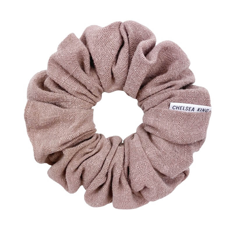 Scrunchie -Natural Linen Taupe