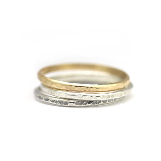 Stacking Ring (Hammered) - Sterling Silver